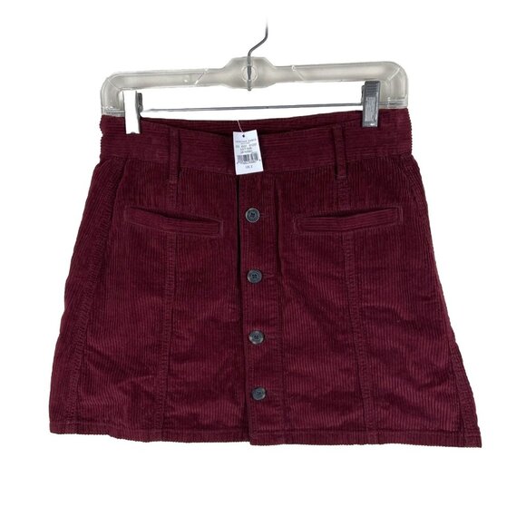 American Eagle Jr Womens Corduroy Mini Skirt Sz 2  academic boho Clueless - Picture 3 of 9